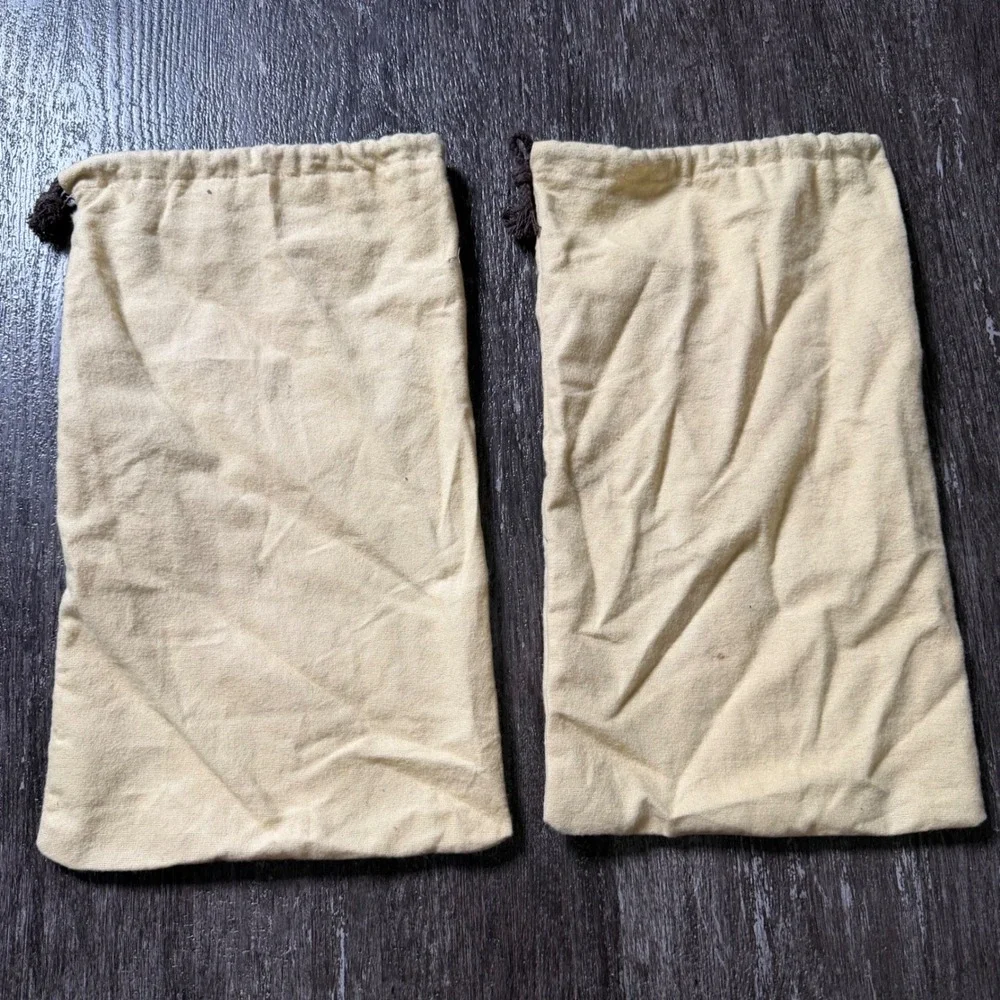 Louis Vuitton Dust Bag Cream Set of 2 Flannel Drawstring Storage Pouch